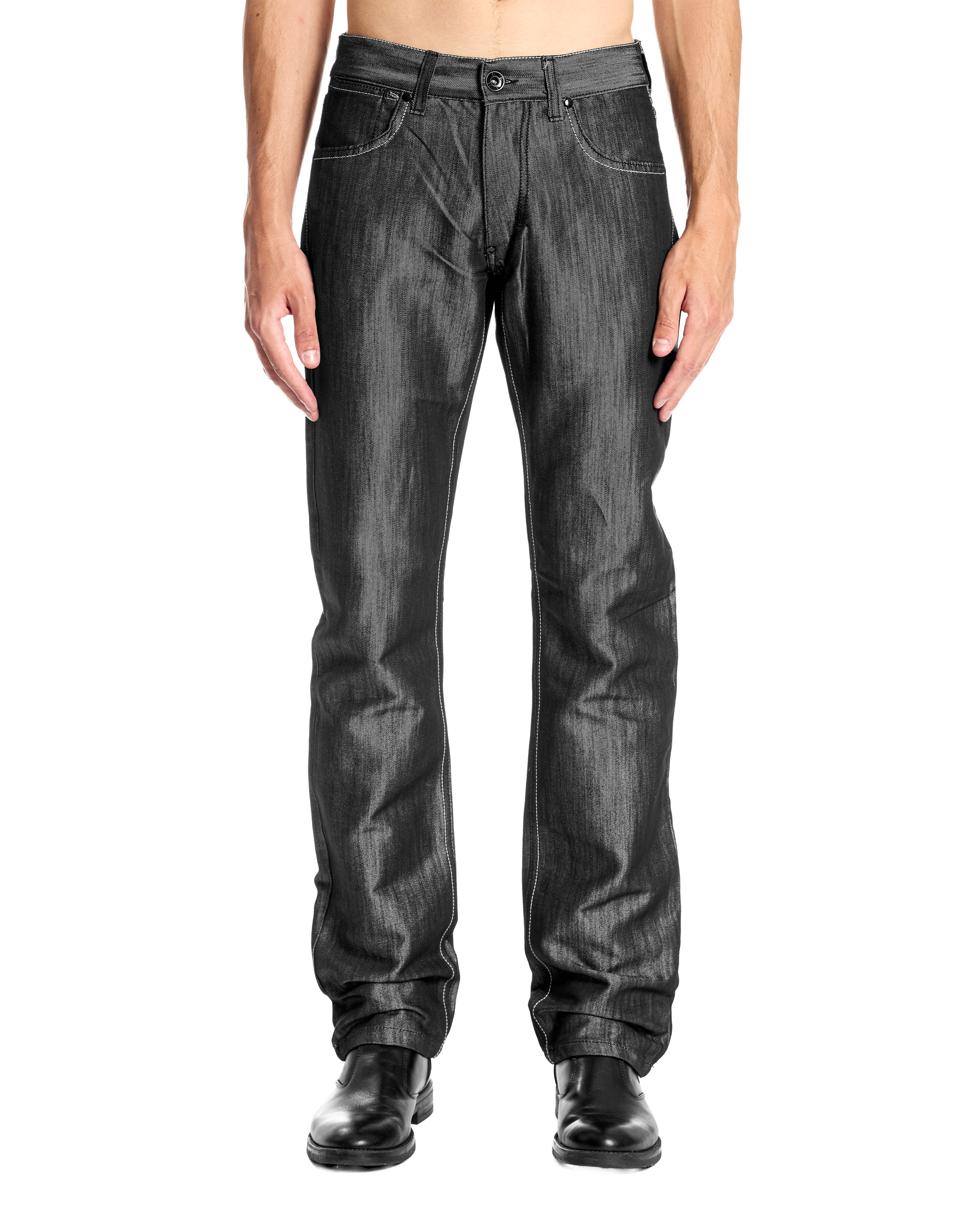 Jeans effetto metallico
