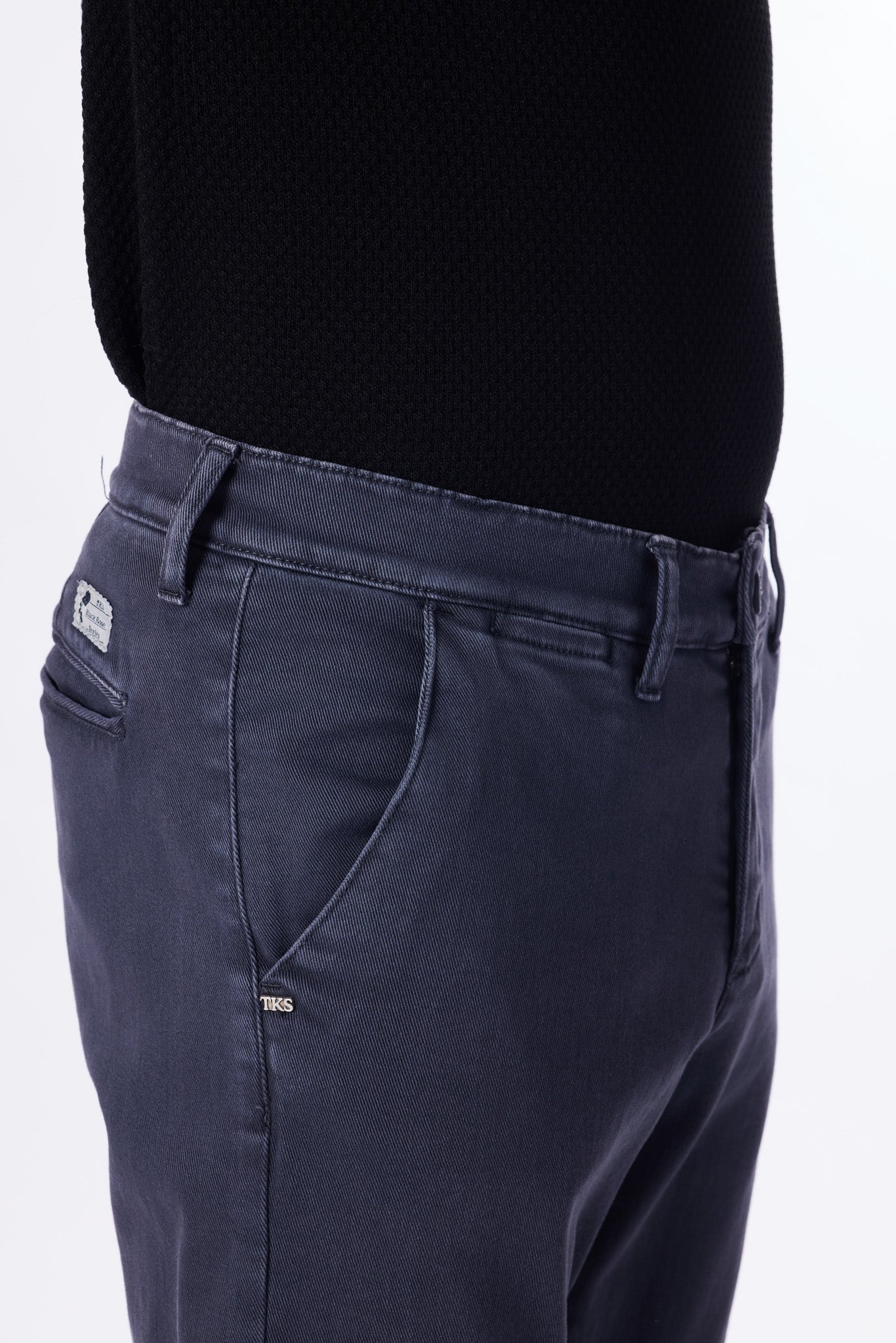 Pantalone in trama denim stretch
