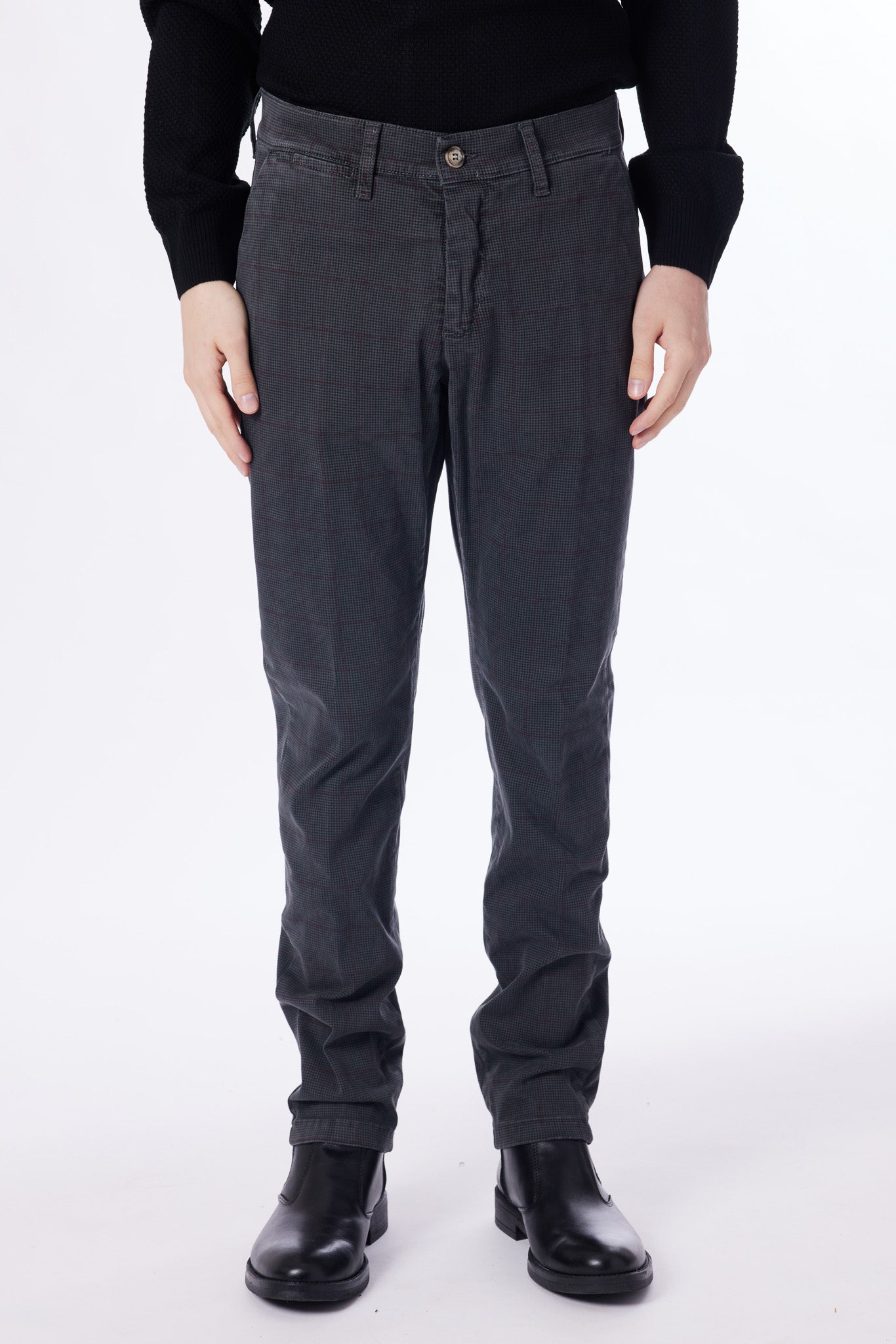 Pantalone in trama denim stretch