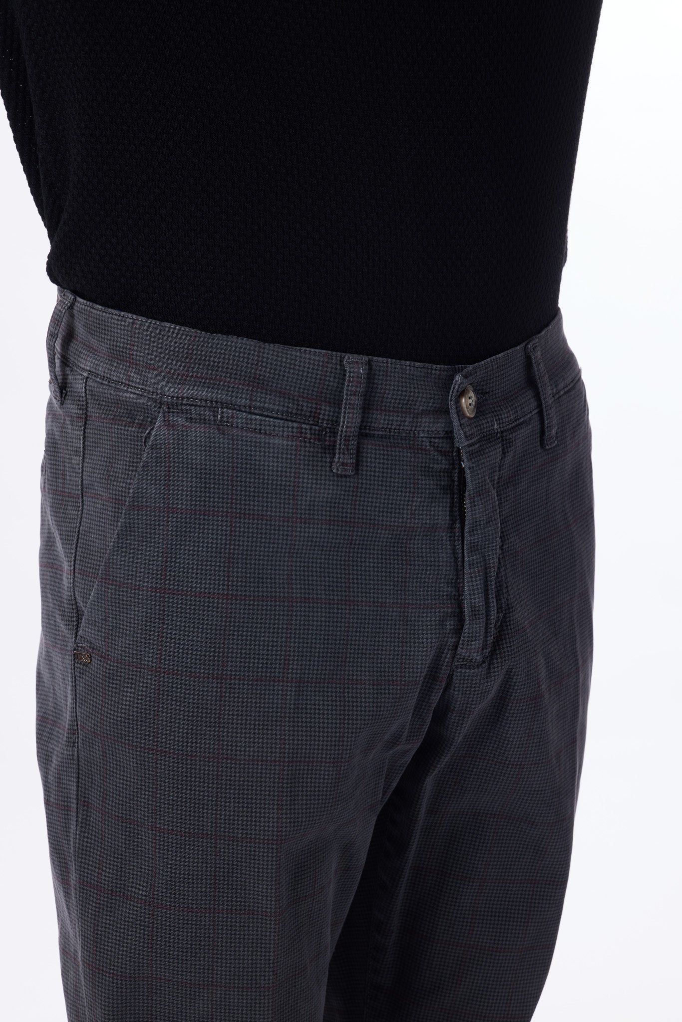 Pantalone in trama denim stretch
