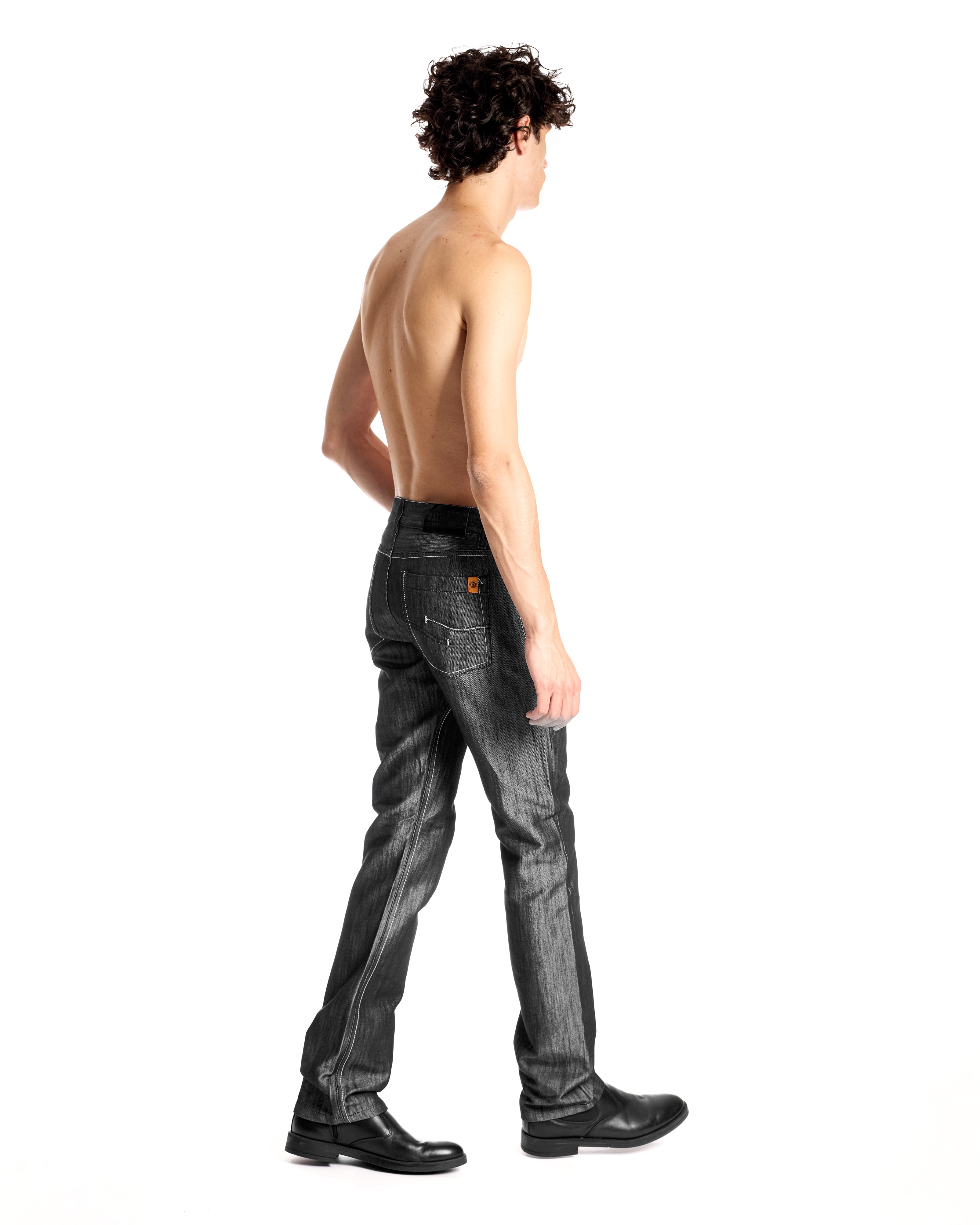 Jeans effetto metallico