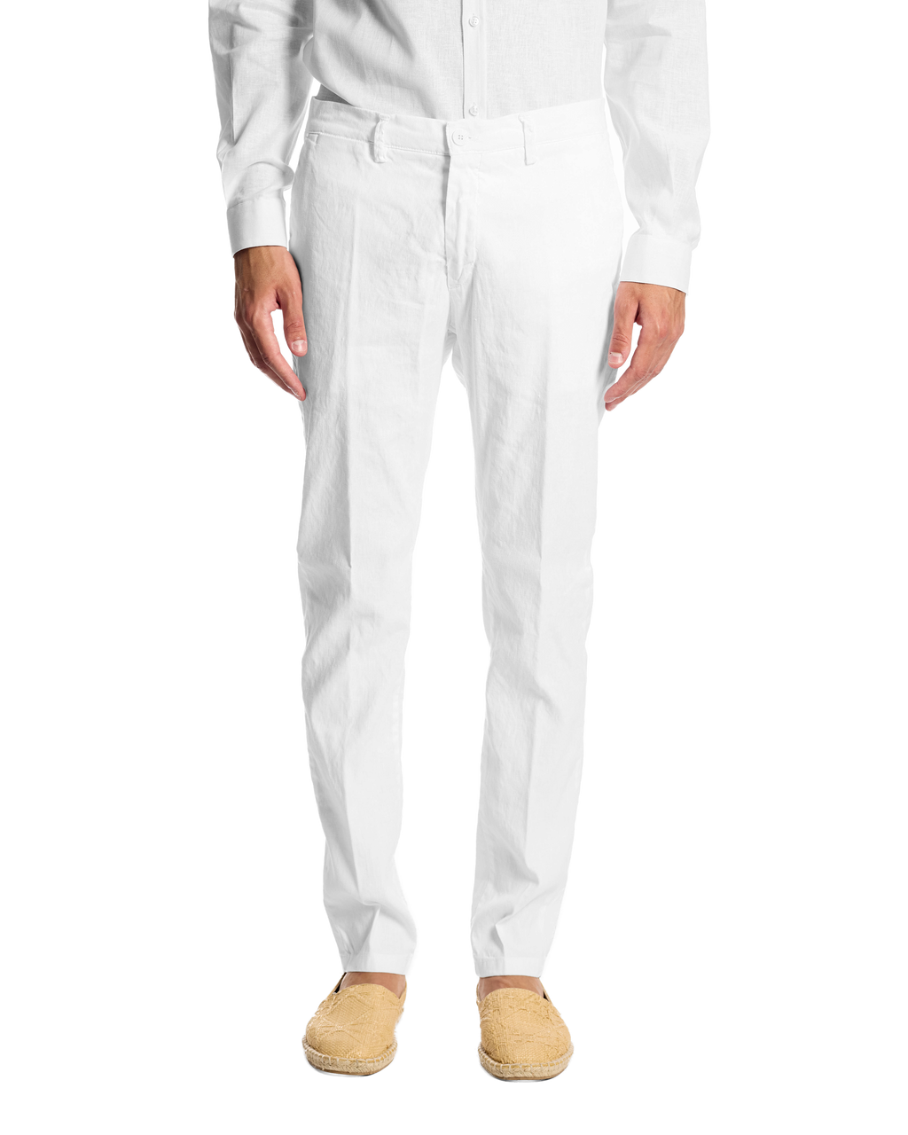 Pantalone in lino stretch Bianco