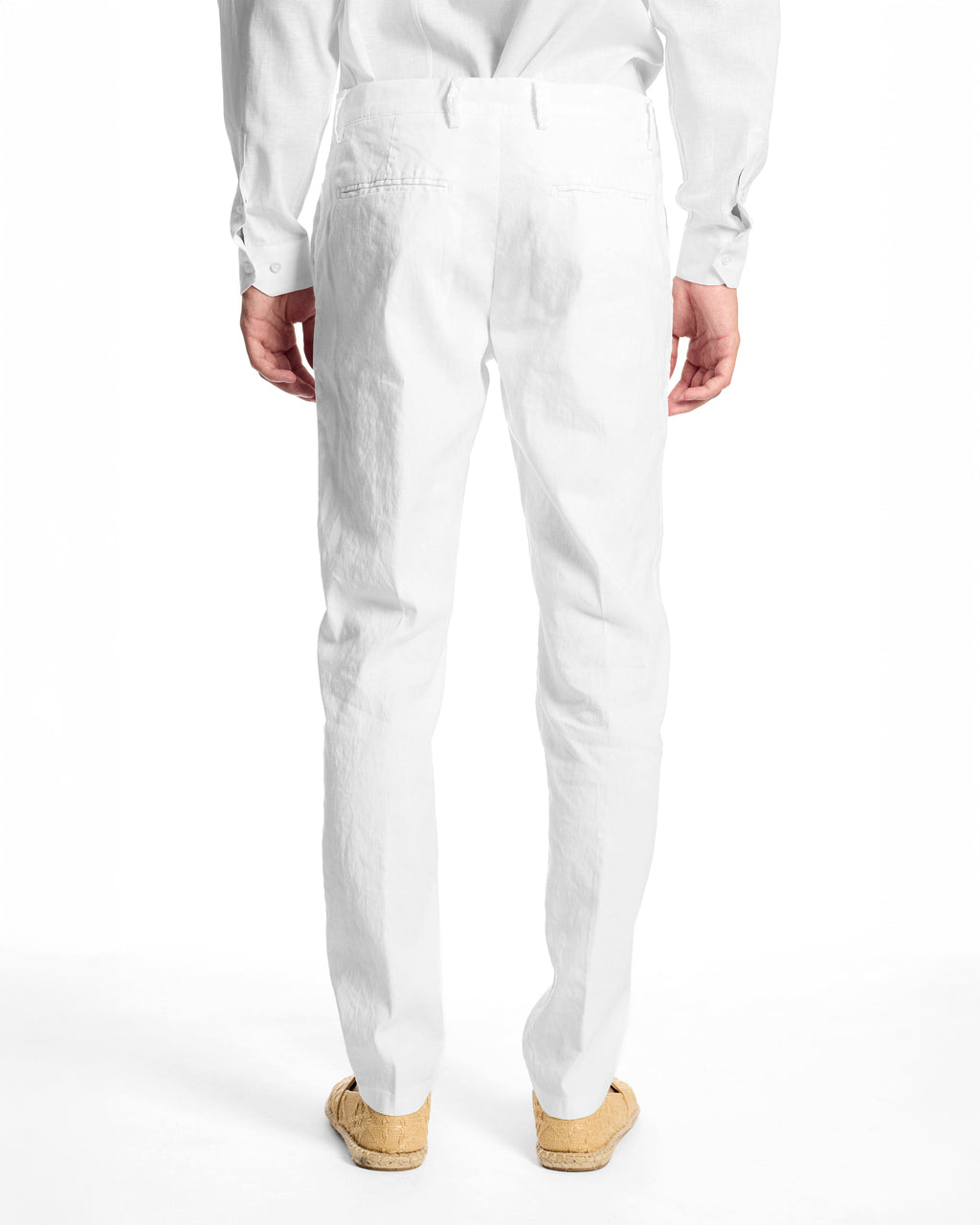 Pantalone in lino stretch Bianco