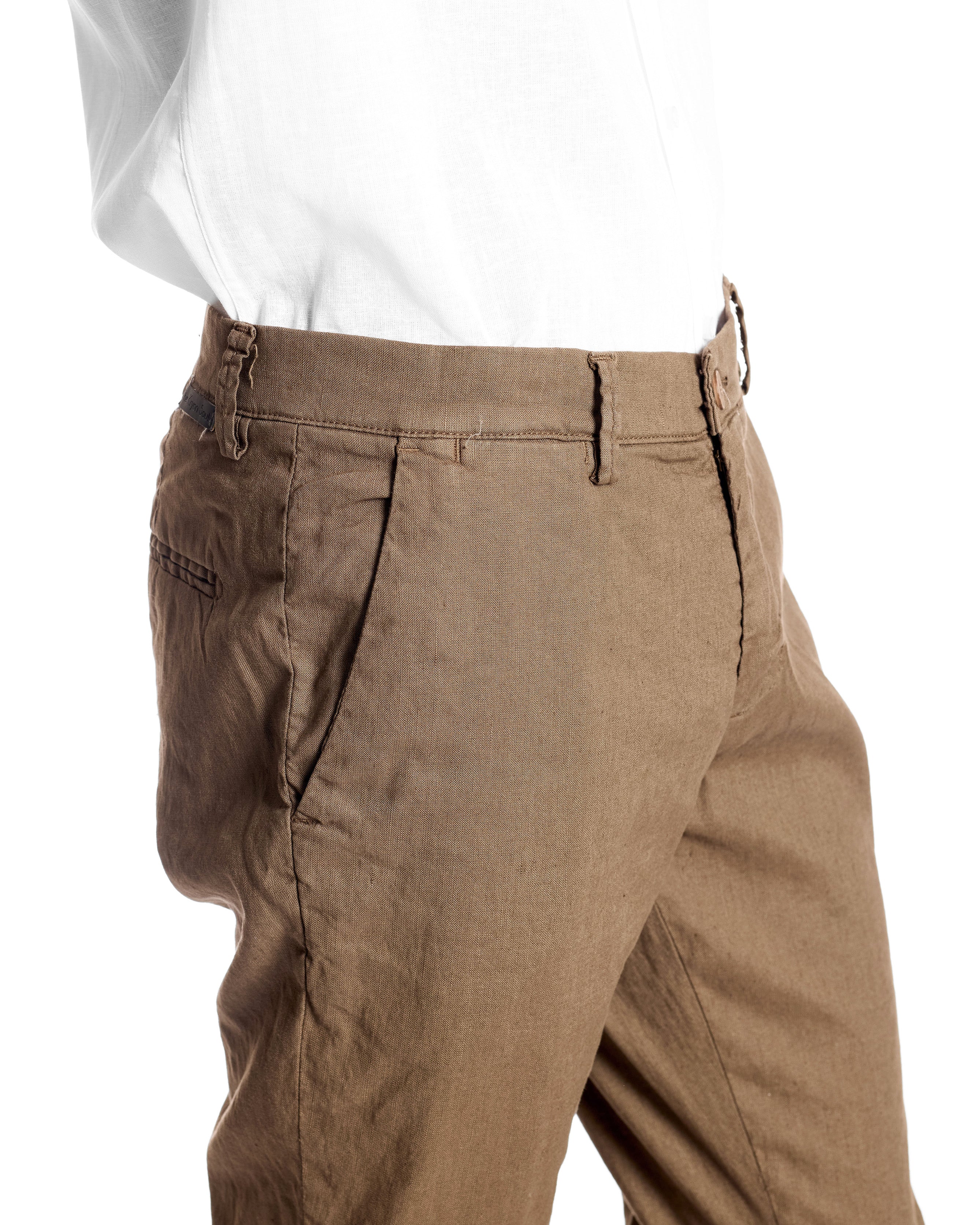 Pantalone in lino stretch Bruno