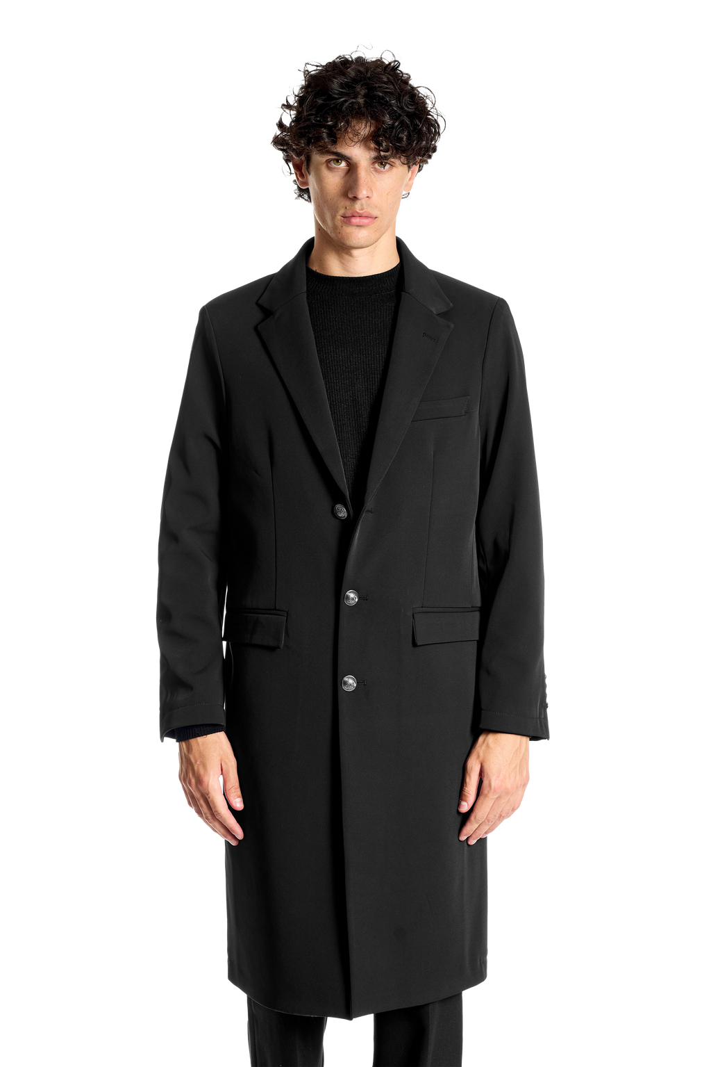 Cappotto Slim Regular in Tessuto Tecnico