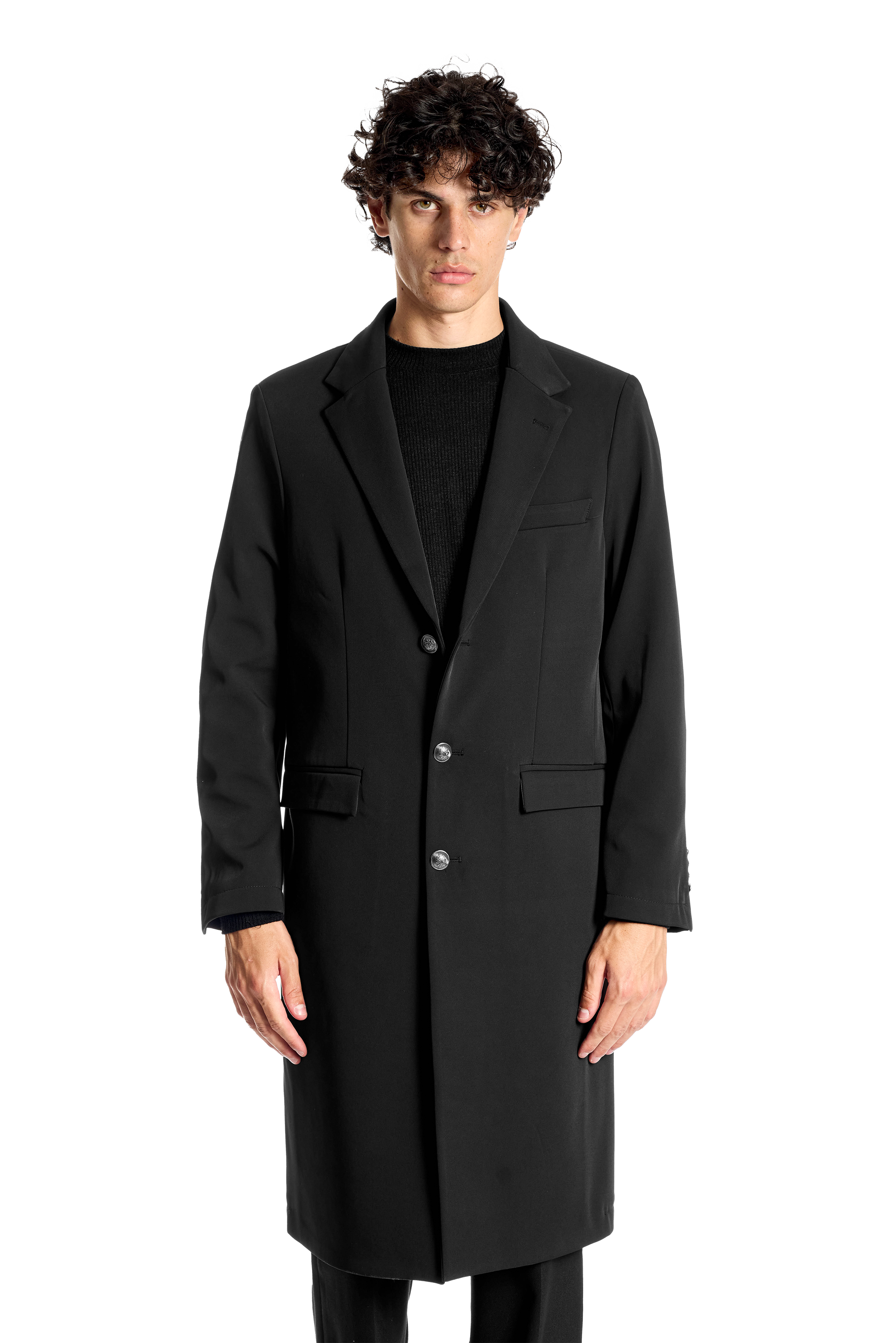 Cappotto Slim Regular in Tessuto Tecnico