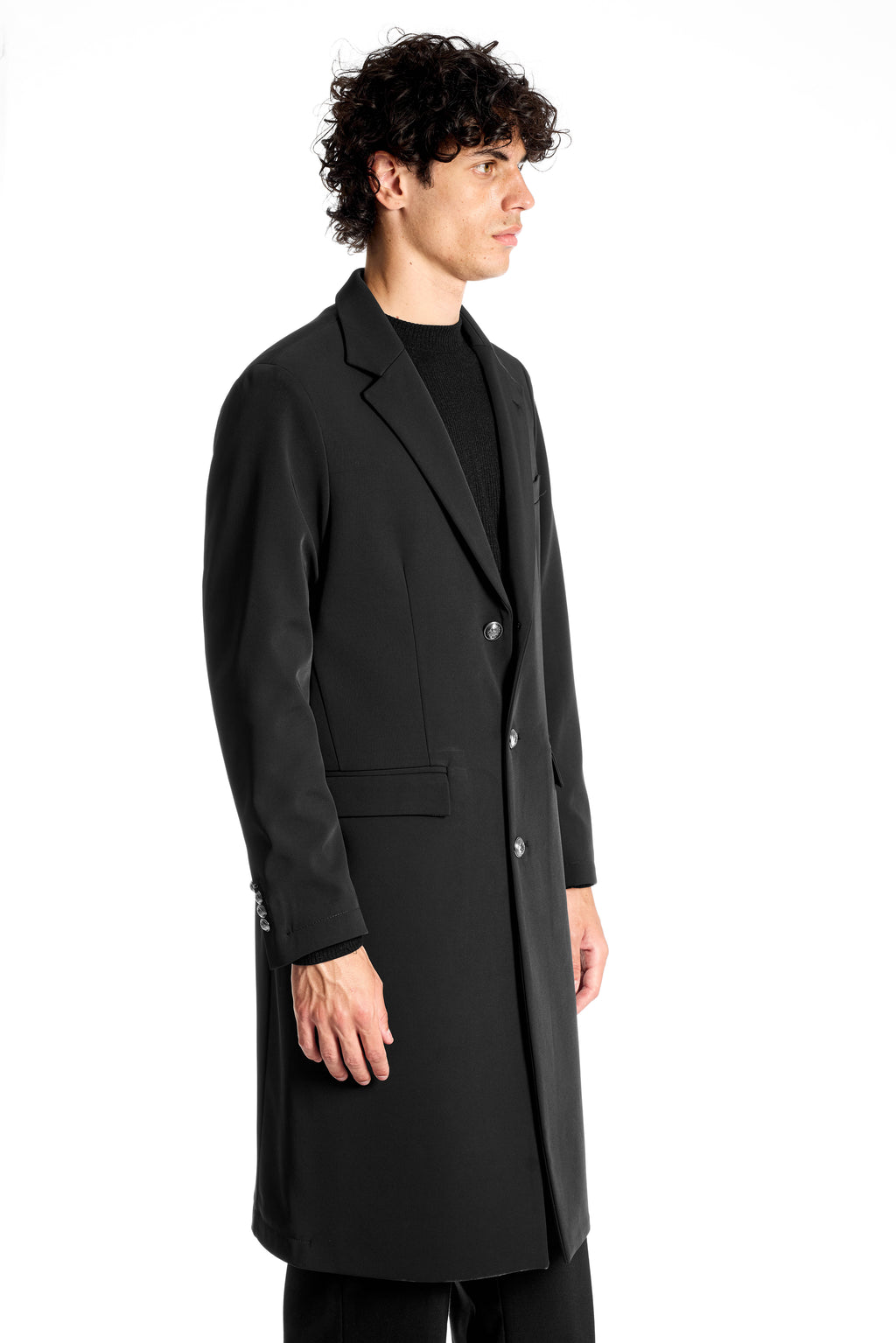 Cappotto Slim Regular in Tessuto Tecnico