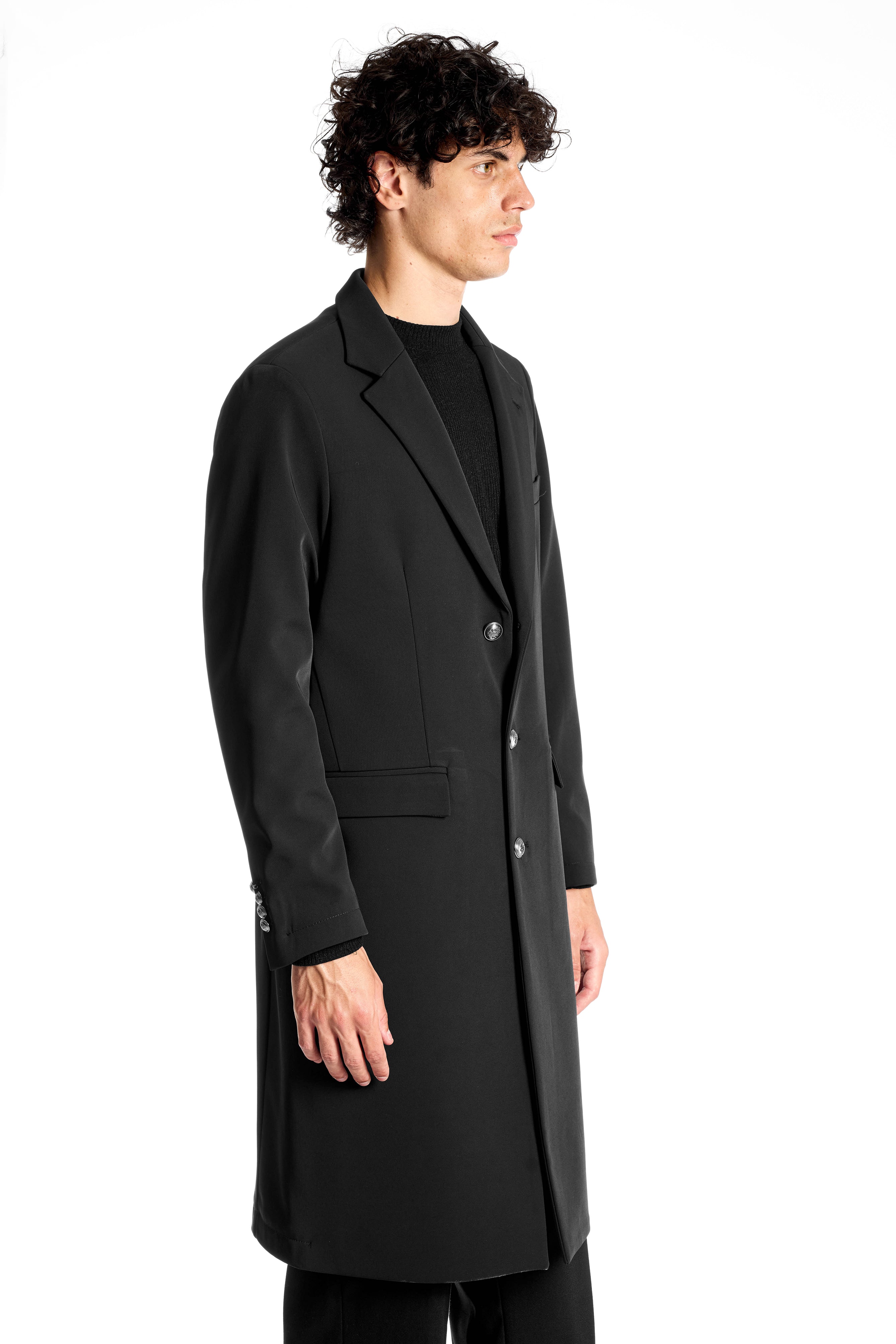 Cappotto Slim Regular in Tessuto Tecnico