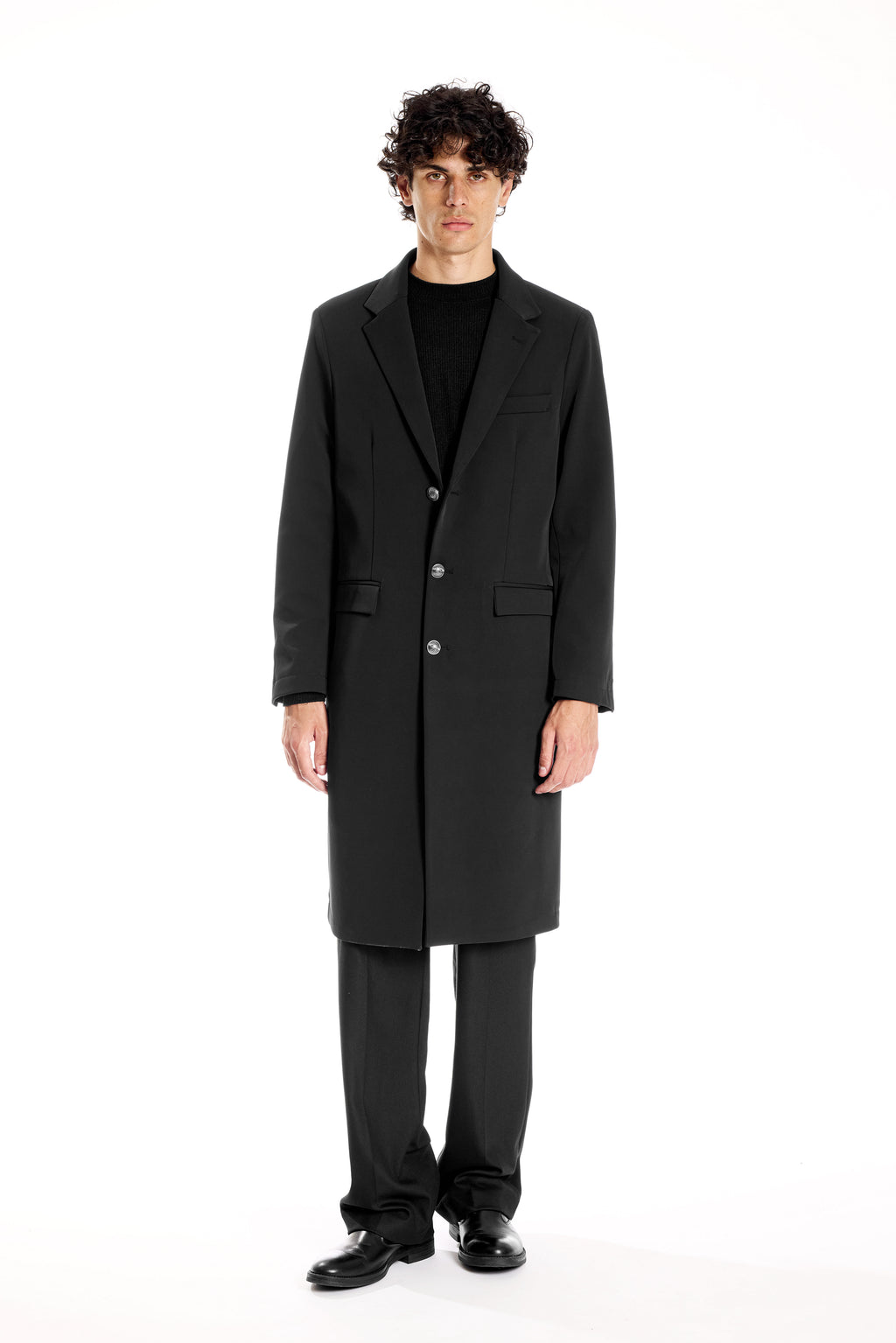 Cappotto Slim Regular in Tessuto Tecnico