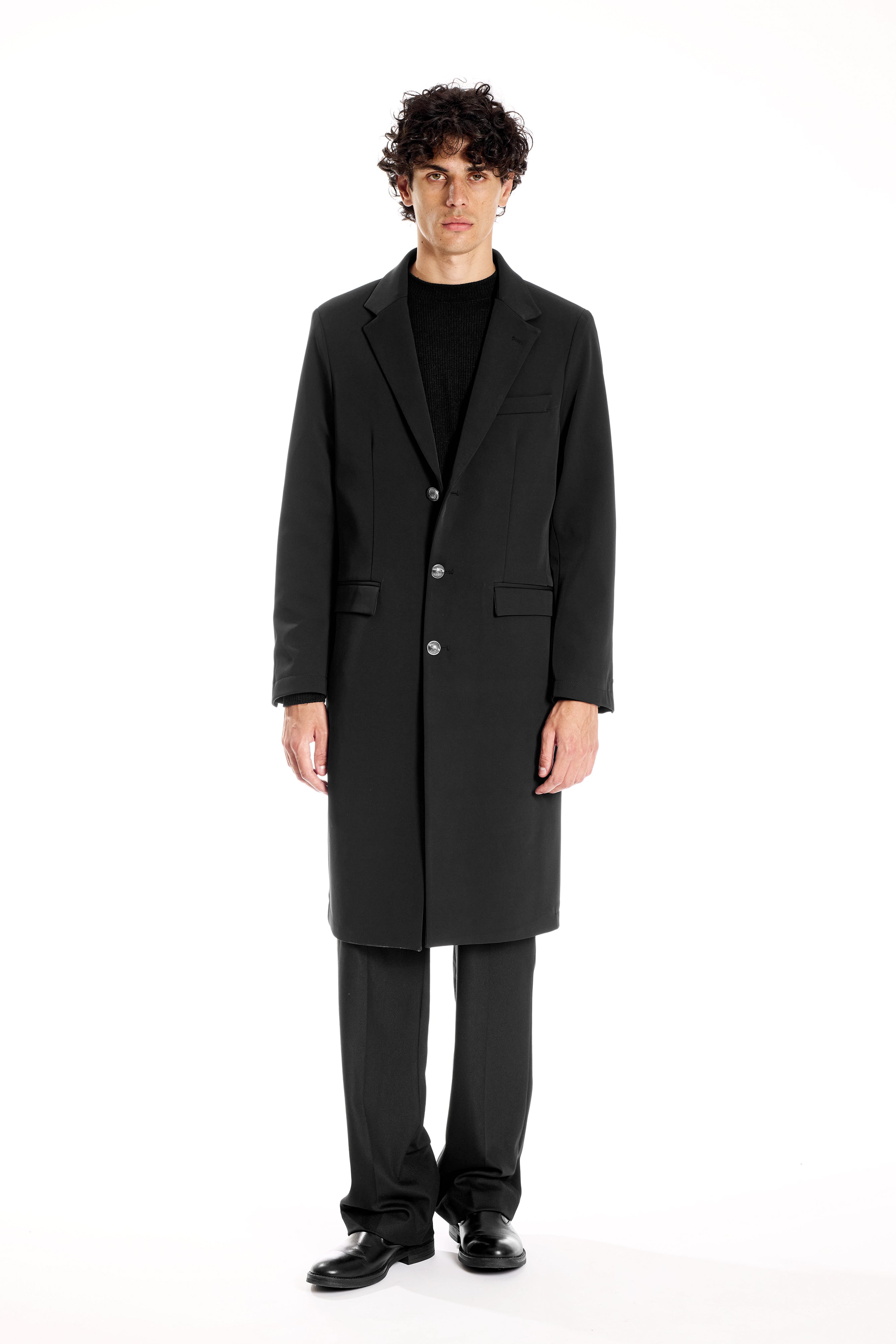 Cappotto Slim Regular in Tessuto Tecnico