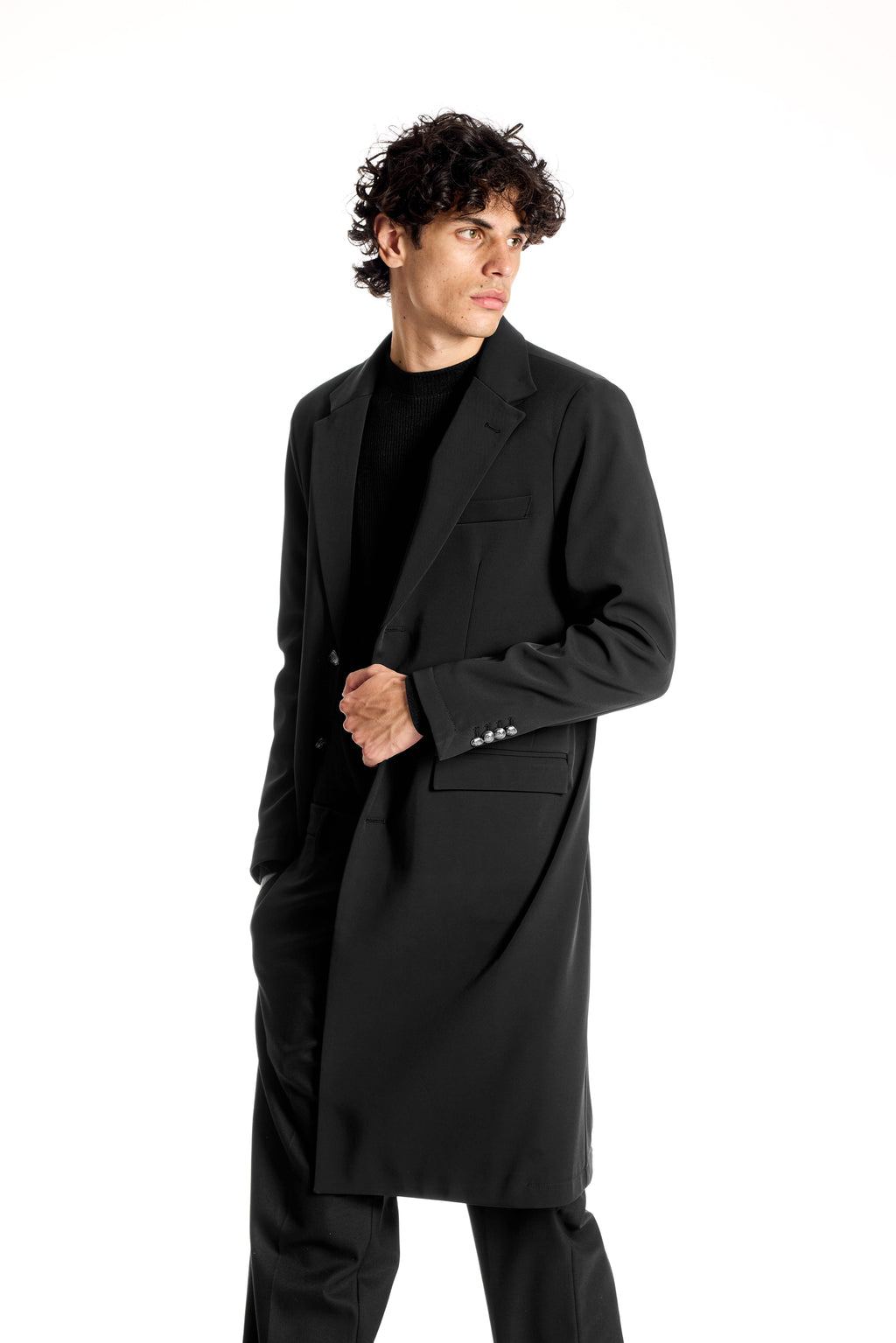 Cappotto Slim Regular in Tessuto Tecnico
