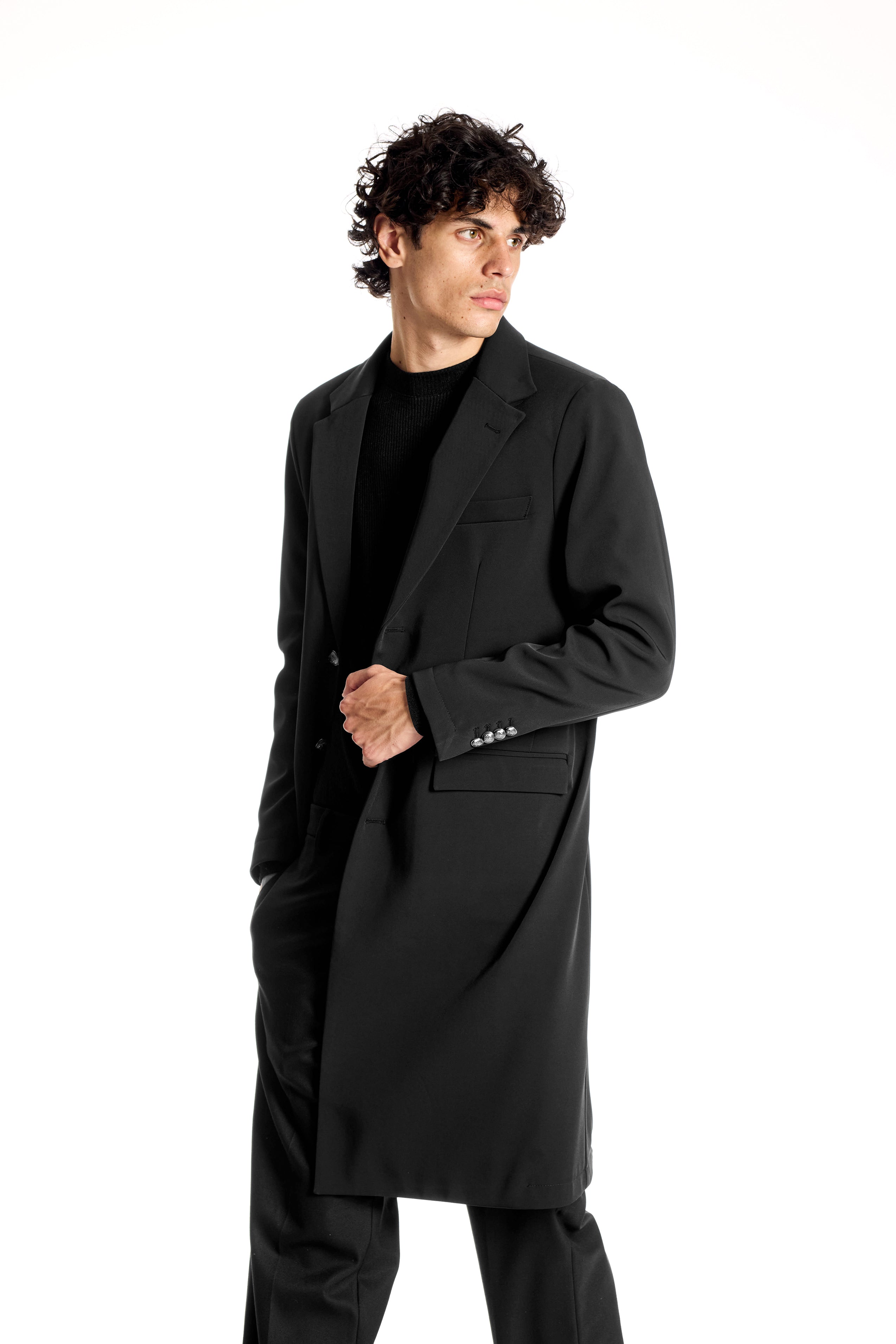 Cappotto Slim Regular in Tessuto Tecnico