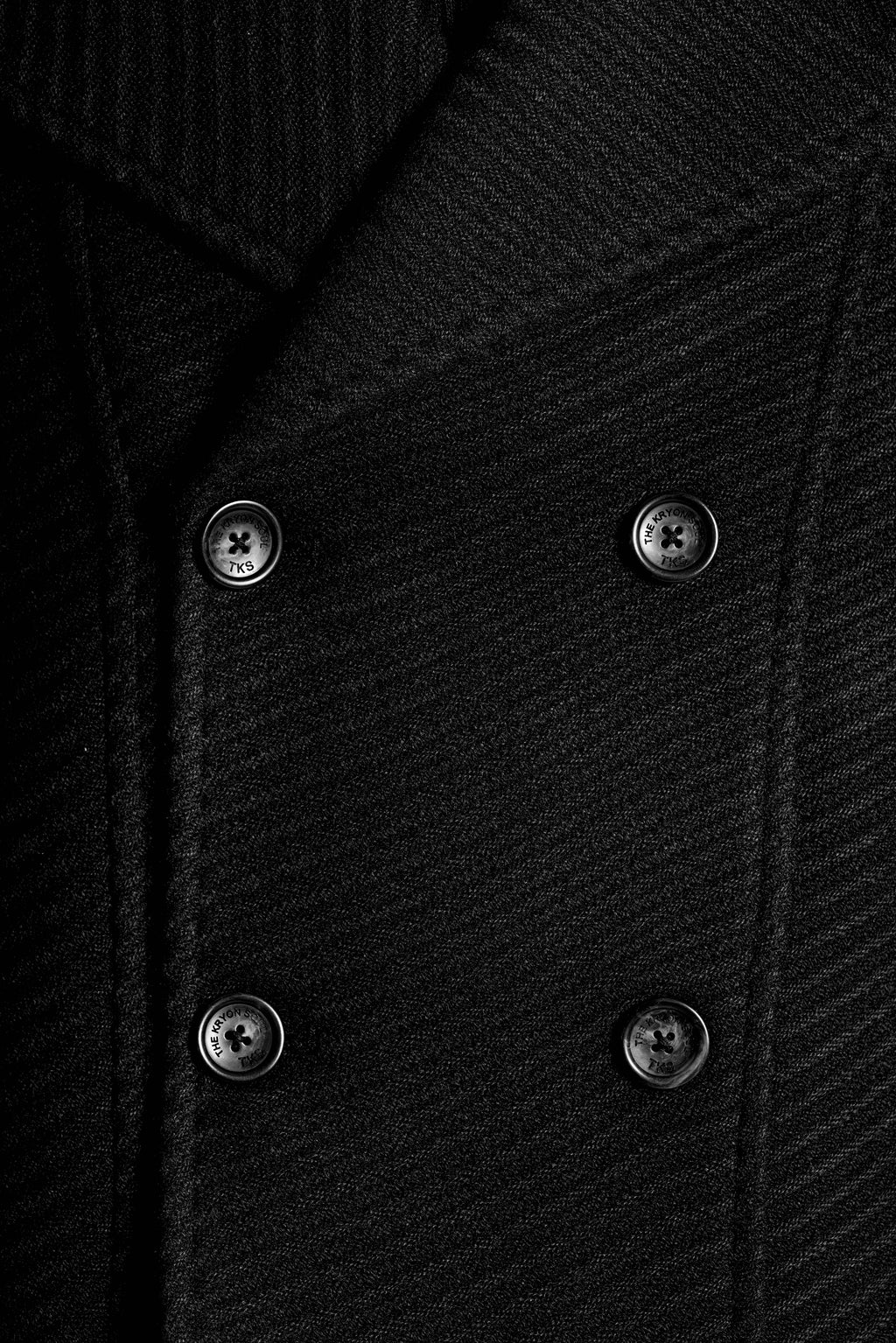 Doppiopetto Crop in Tessuto a Trama Diagonale
