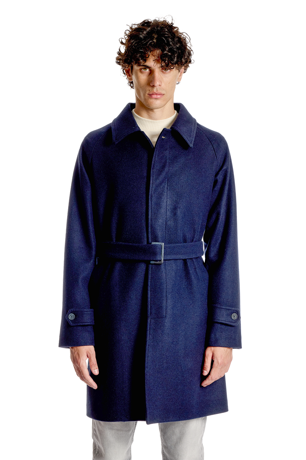 Cappotto Raglan con Cintura Removibile