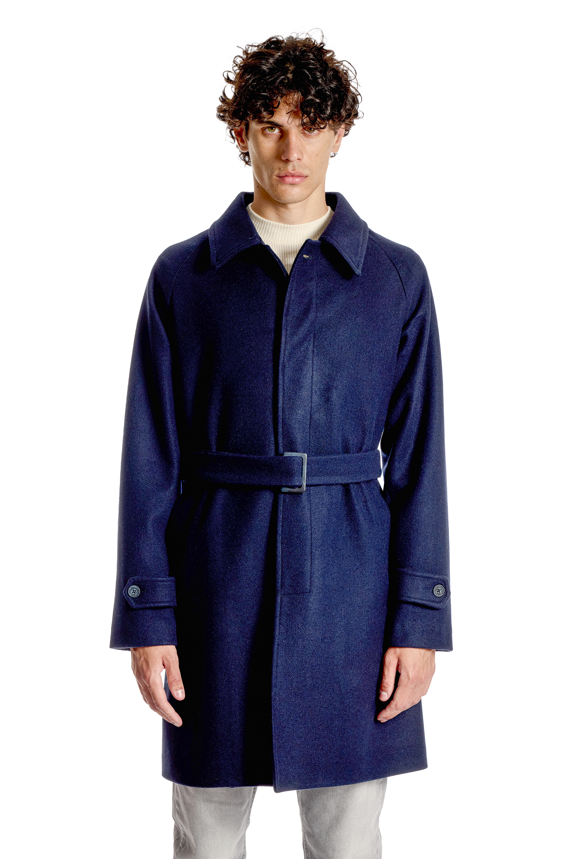 Cappotto Raglan con Cintura Removibile