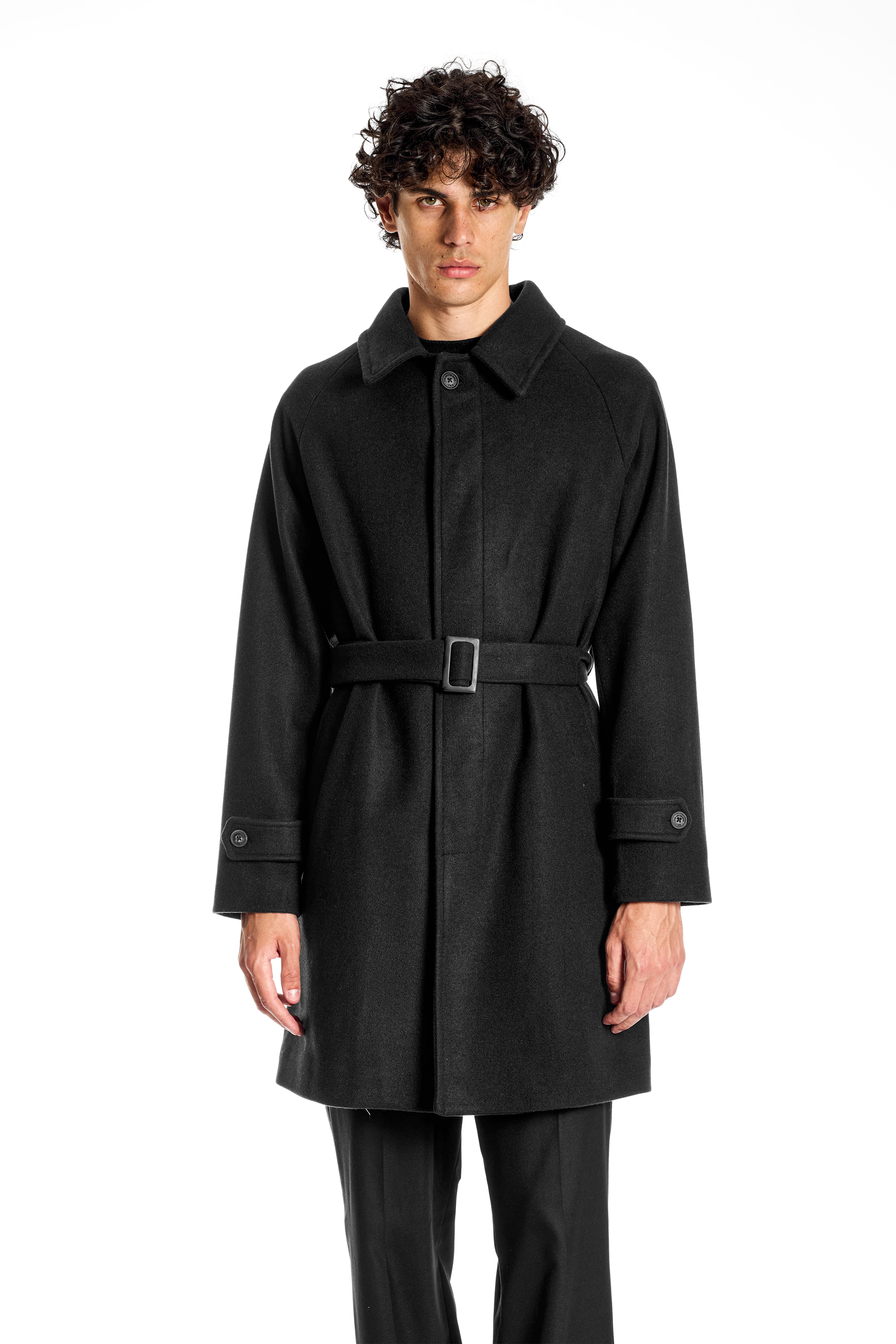 Cappotto Raglan con Cintura Removibile