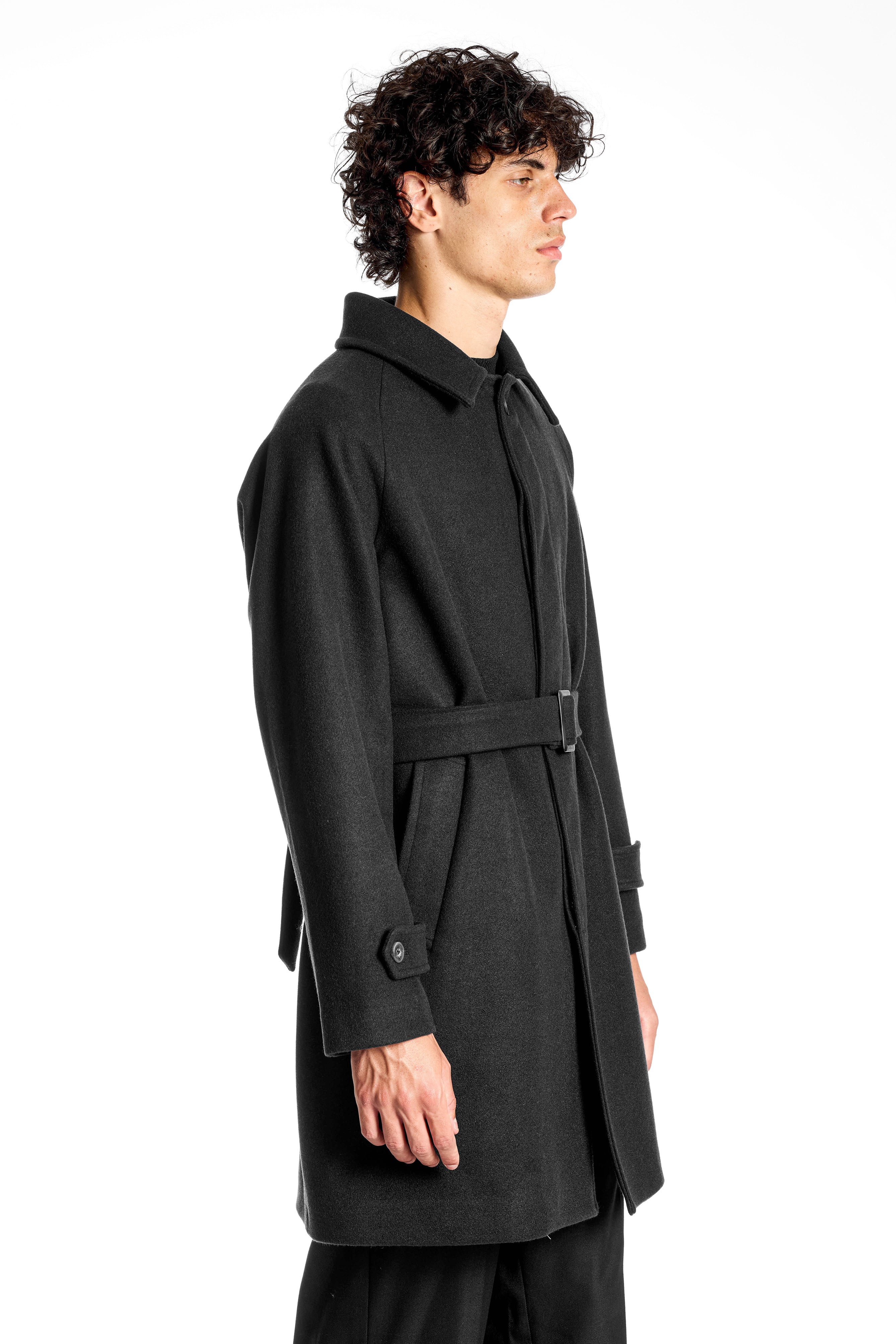 Cappotto Raglan con Cintura Removibile