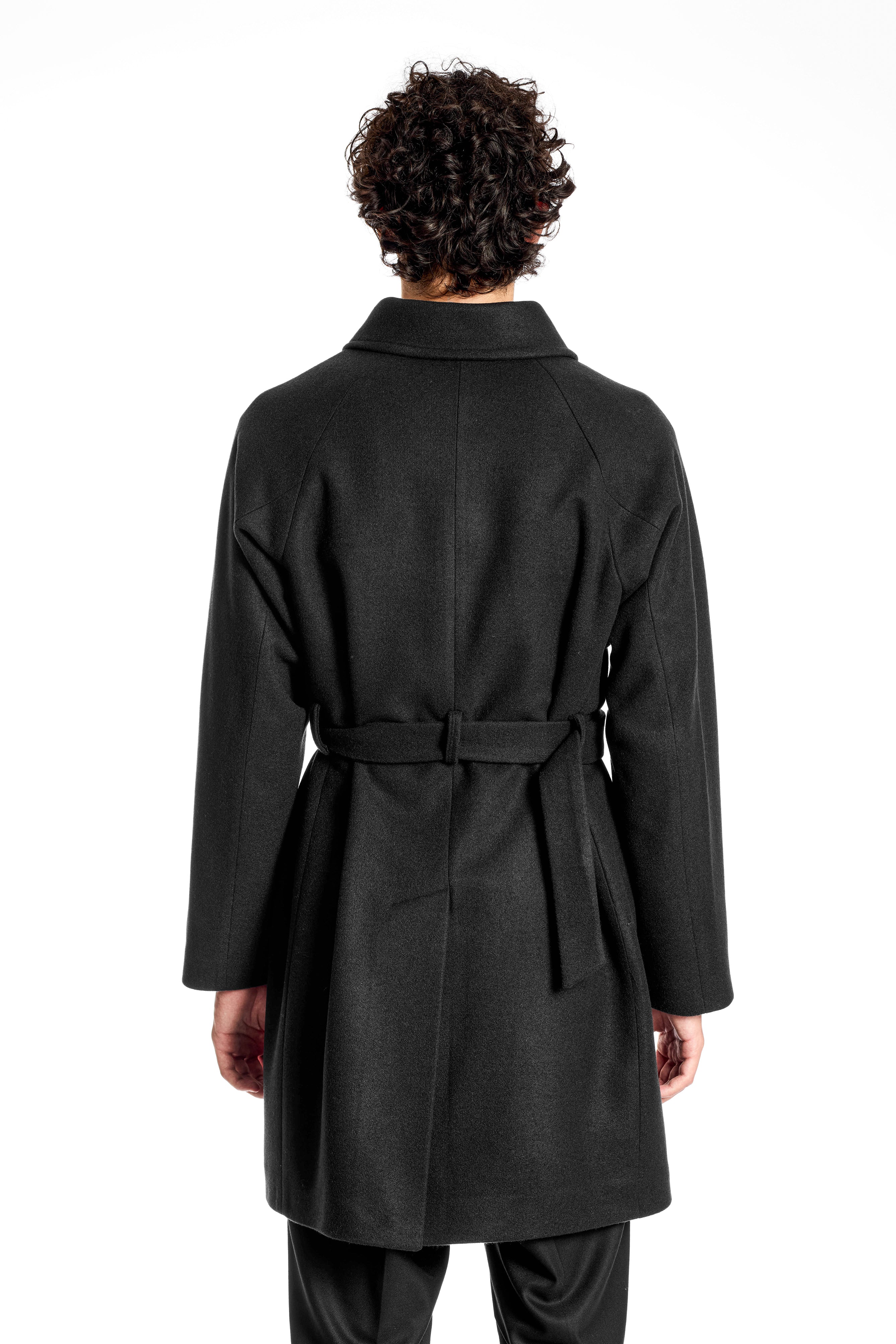 Cappotto Raglan con Cintura Removibile