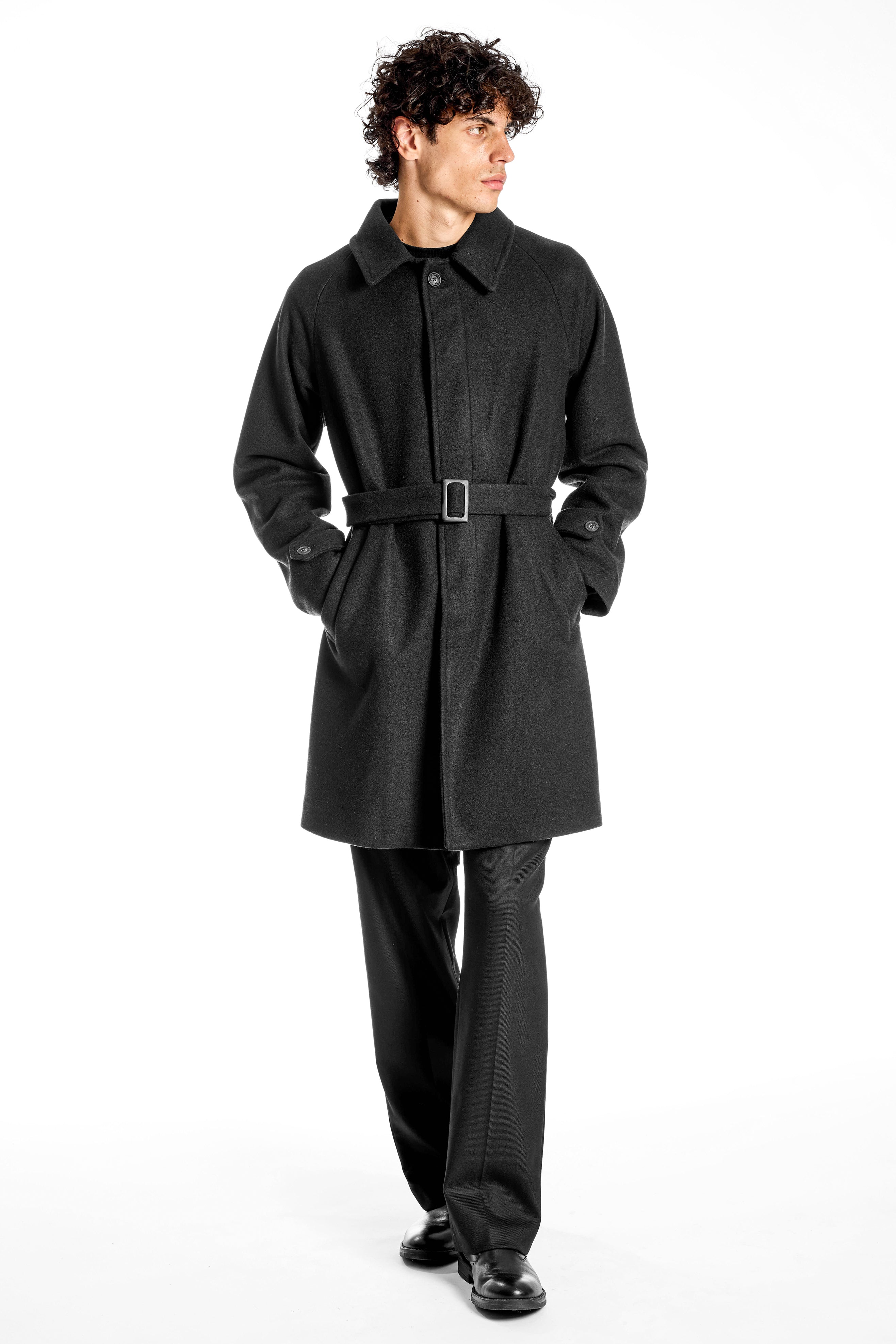 Cappotto Raglan con Cintura Removibile
