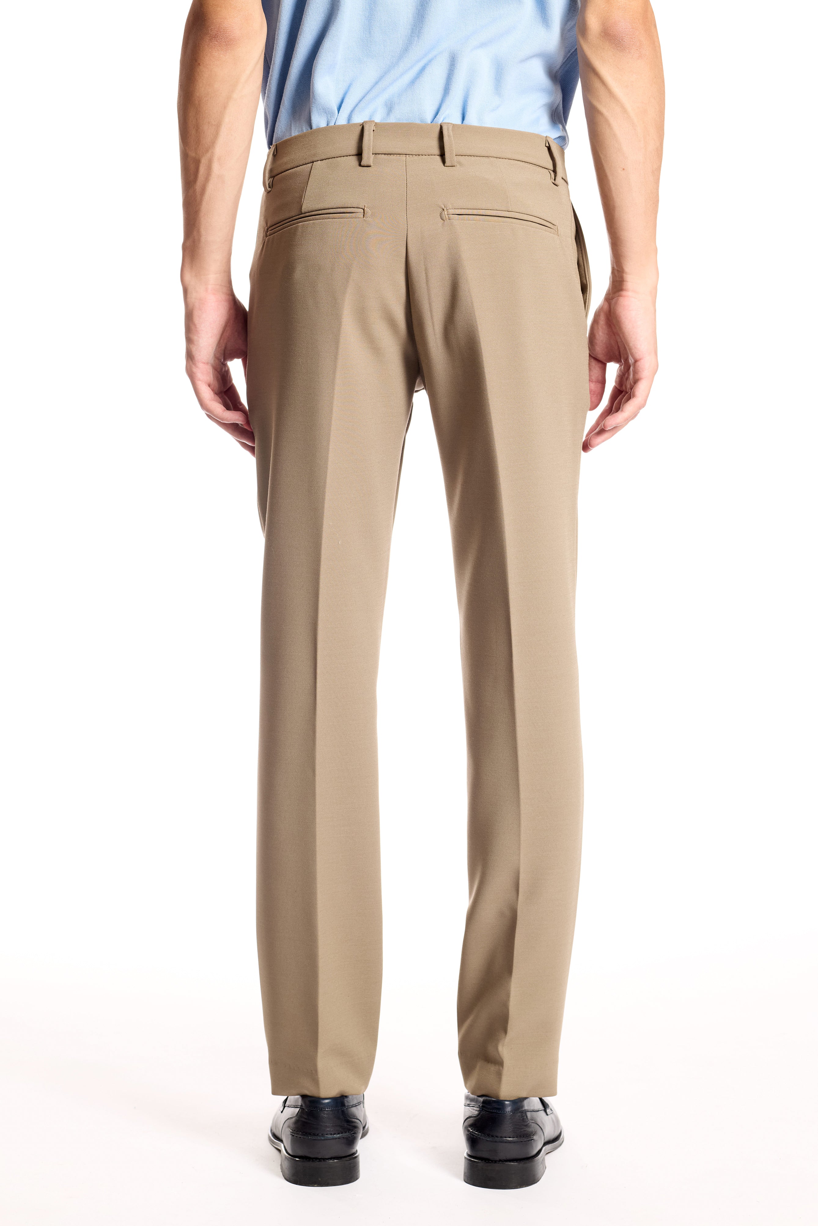 Pantalone slim regular in tessuto stretch ritorto