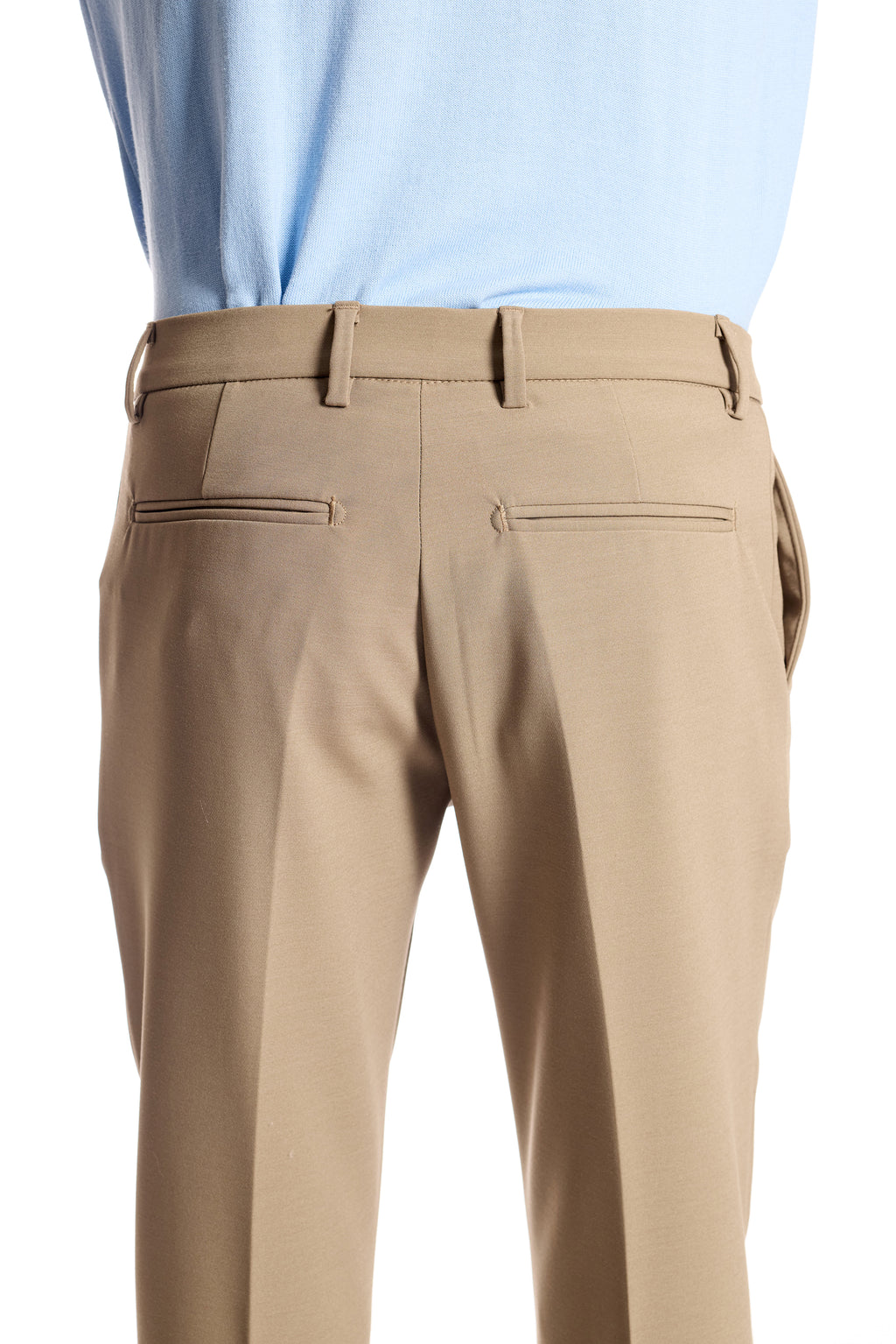 Pantalone slim regular in tessuto stretch ritorto