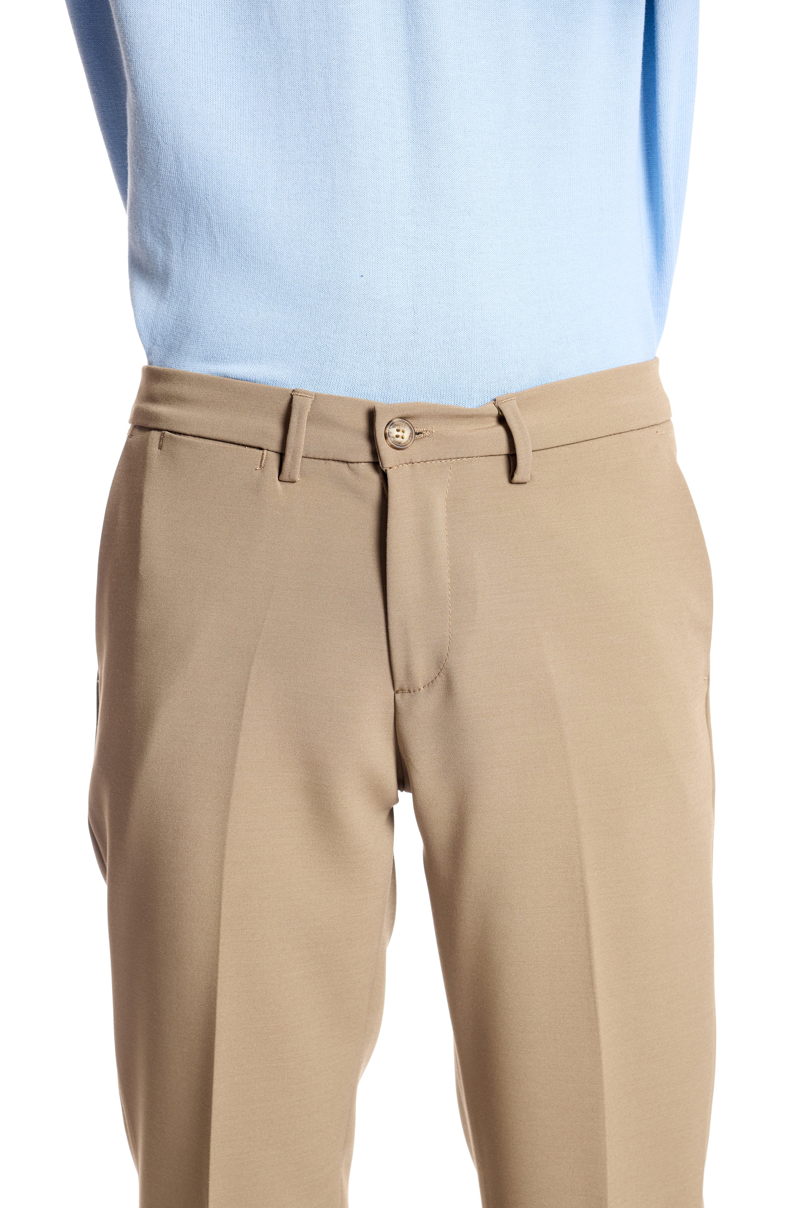 Pantalone slim regular in tessuto stretch ritorto