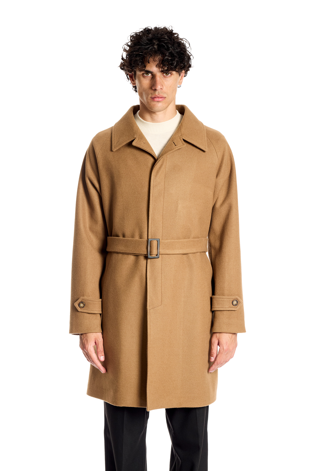 Cappotto Raglan con Cintura Removibile