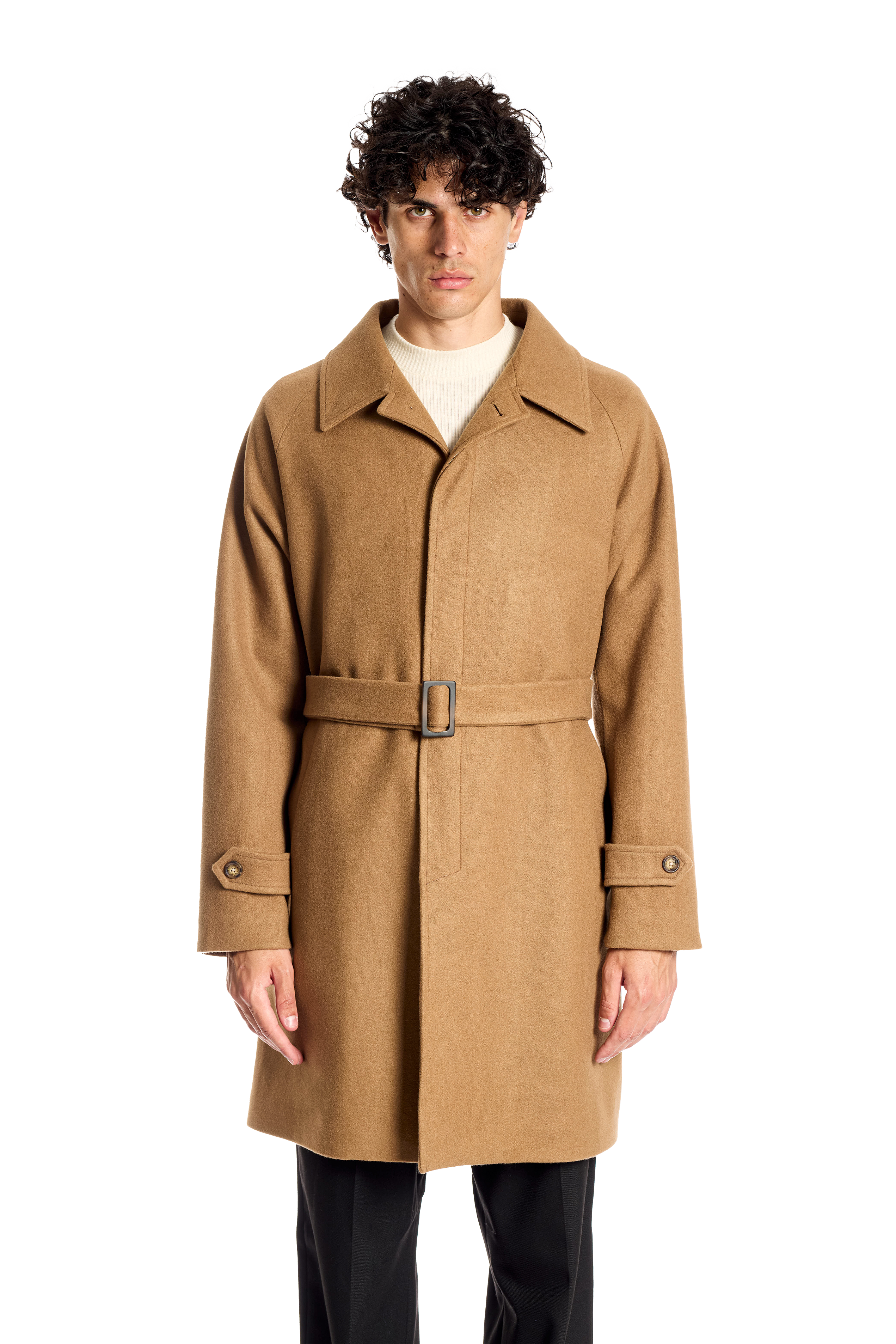 Cappotto Raglan con Cintura Removibile