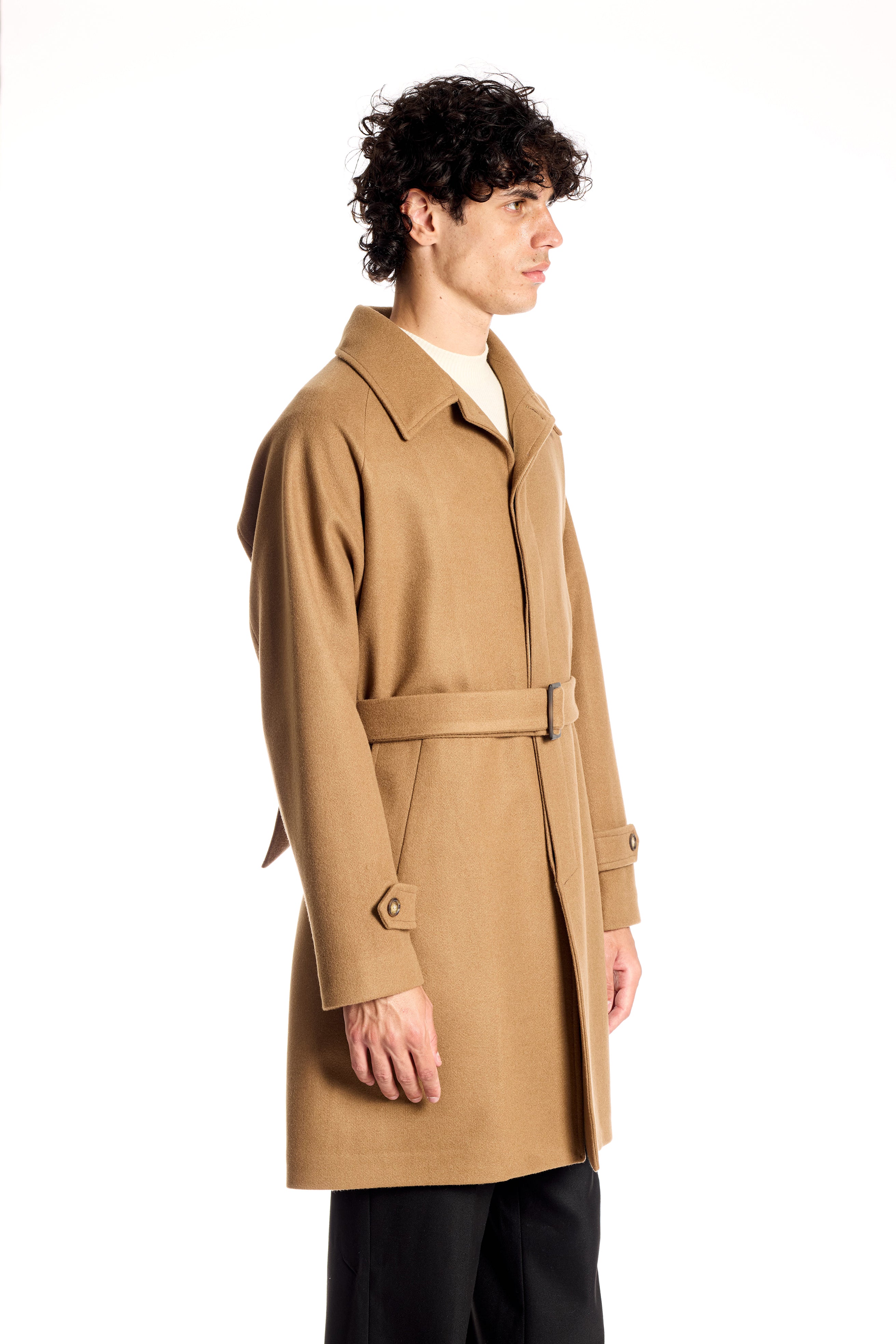 Cappotto Raglan con Cintura Removibile