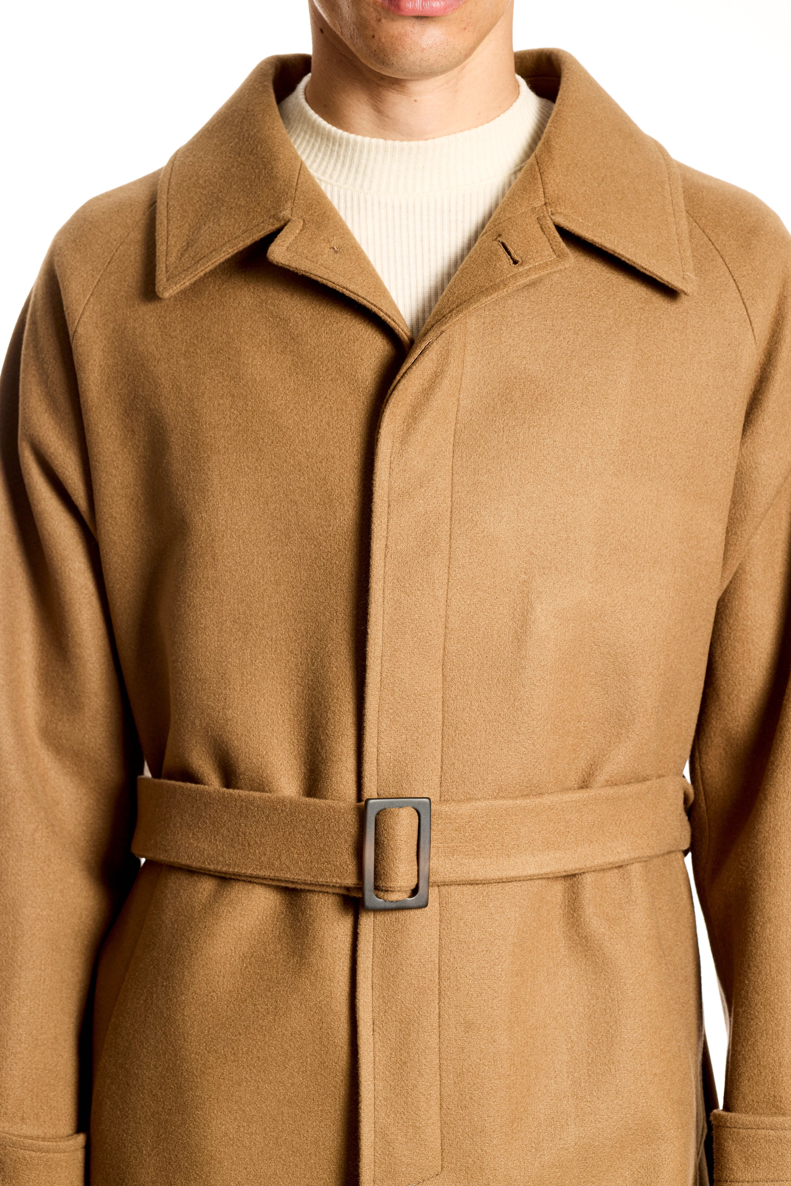 Cappotto Raglan con Cintura Removibile