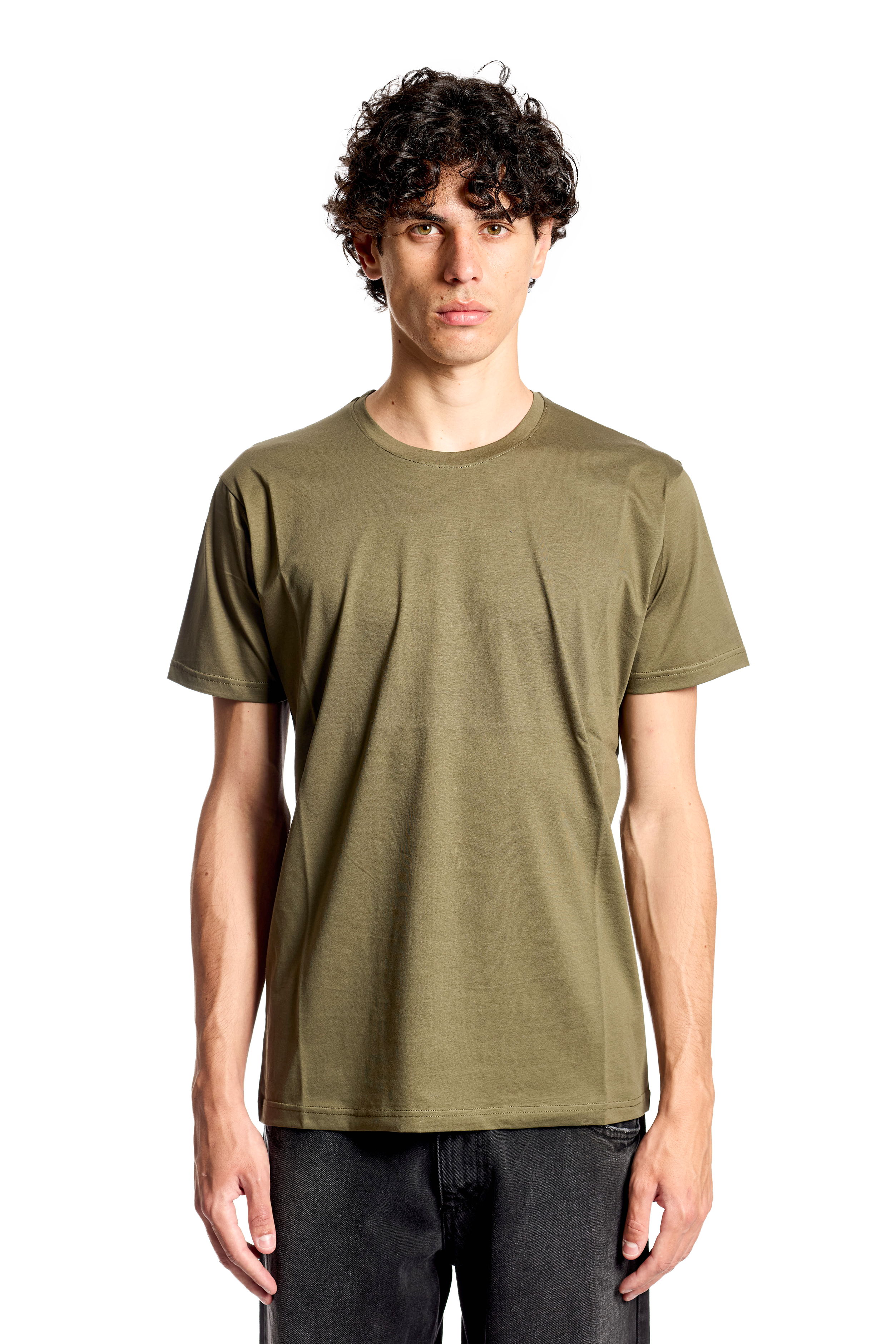 T-shirt 100% cotone mercerizzato verde militare