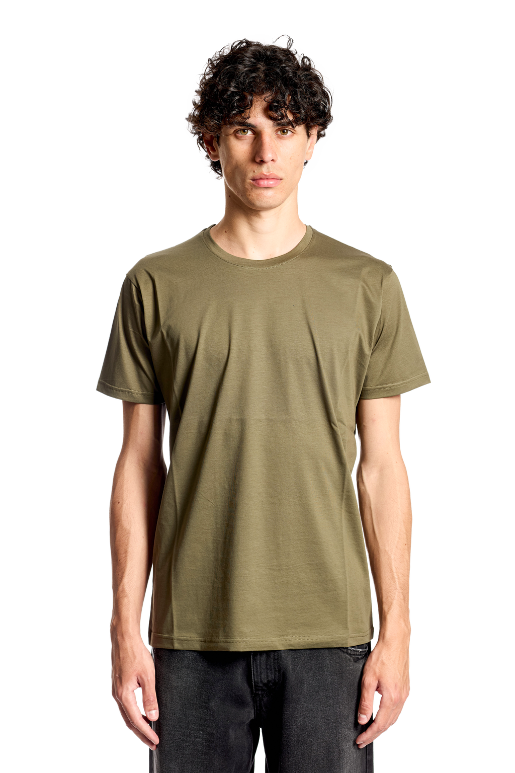 T-shirt 100% cotone mercerizzato verde militare