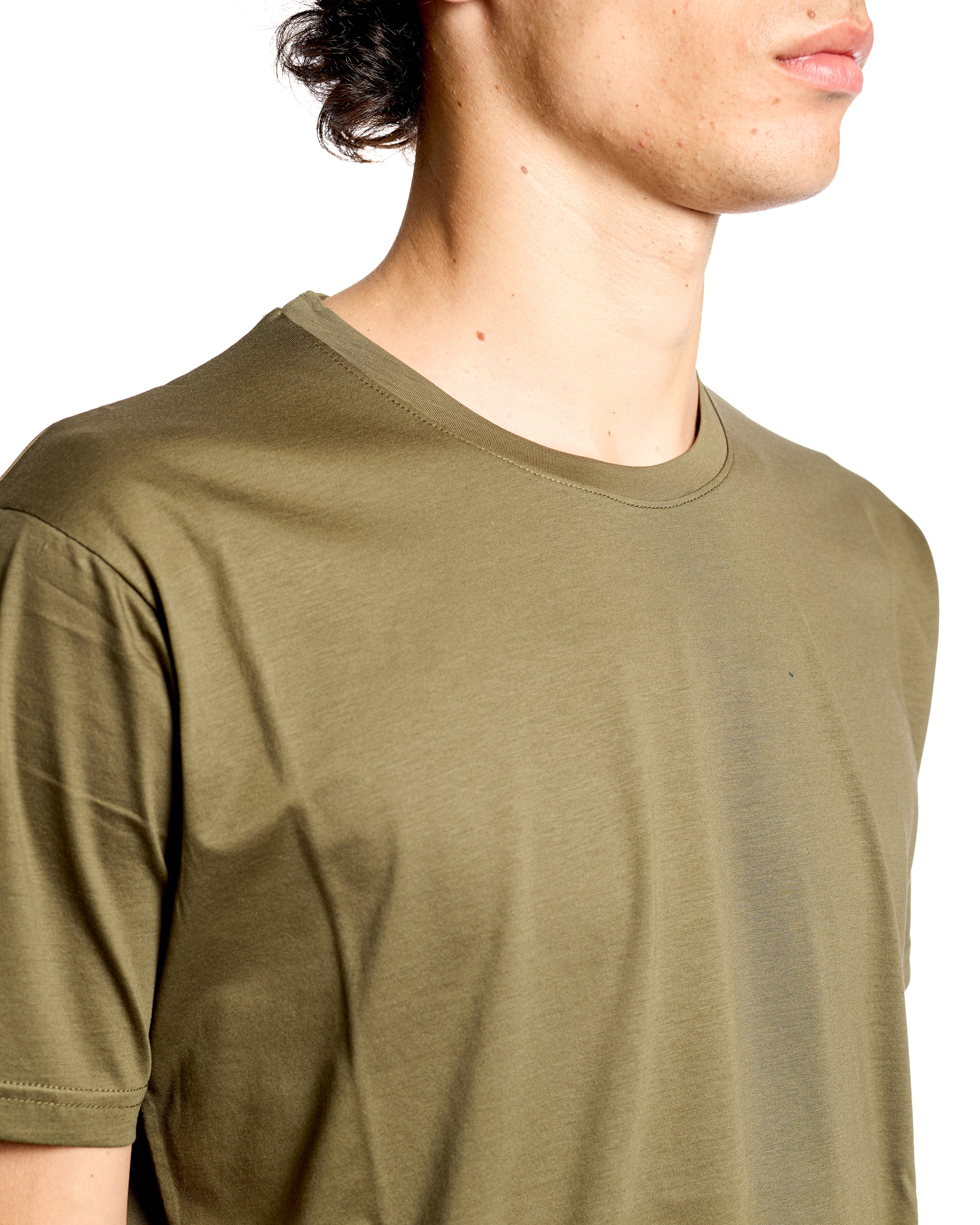 T-shirt 100% cotone mercerizzato verde militare